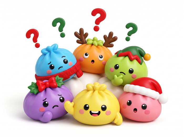 Des squishy de Noël qui se posent des questions